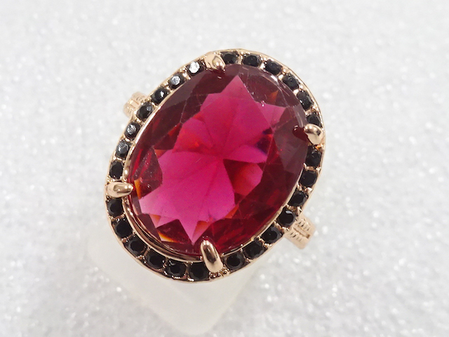 JAPANESE KIMONO / ANTIQUE COLORED STONE RING (SIZE 14)